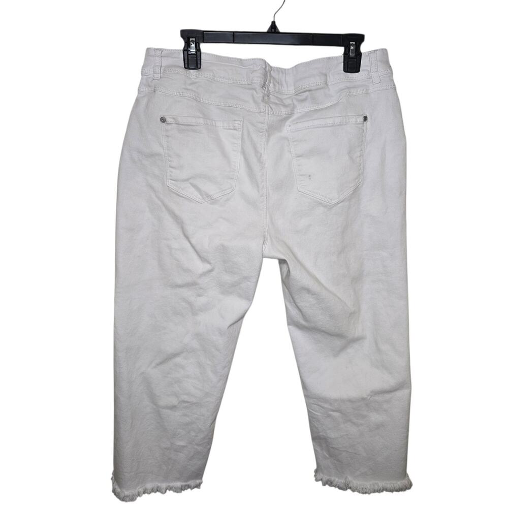 Women's Est. 1946 Denim White Midrise Crop Distressed Hem Jeans - 16 Classic - Picture 4 of 11